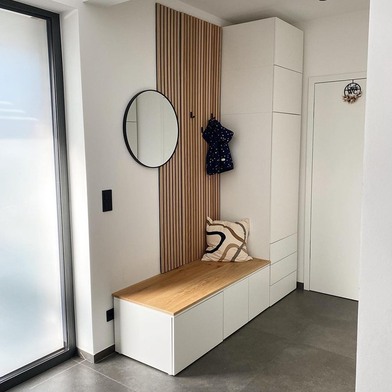 Akupanel Design Holz-Akustikwandpaneele, 3D-Modell, schalldichte Holzlatten für den Einsatz zu Hause, in der Schule, im Kino, im Krankenhaus