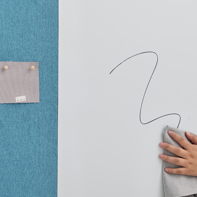 Weiße Schreib-Akustiktafel für Büro- und Besprechungsräume, Stoff umwickelt mit magnetischem gehärtetem Glas, absorbiert Geräusche beim Schreiben Weiße Schreib-Akustiktafel für Büro- und Besprechungsräume, Stoff umwickelt mit magnetischem gehärtetem Glas, absorbiert Geräusche beim Schreiben