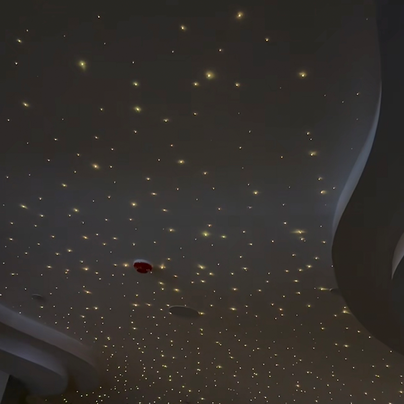 Moderne Glasfaser-RGB-Lichtstern-Deckenpaneele, 7-Farben-Gips für Wohnzimmer