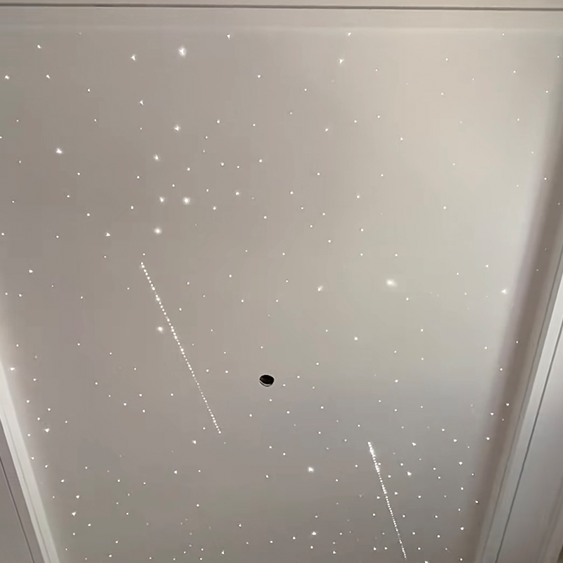 Modernes 3D-Modelldesign für Hotels. Bunte faseroptische Akustik-Stretchdecken-Fernbedienungs-Ambient-Star-Lichtpaneele Modernes 3D-Modelldesign für Hotels. Bunte faseroptische Akustik-Stretchdecken-Fernbedienungs-Ambient-Star-Lichtpaneele