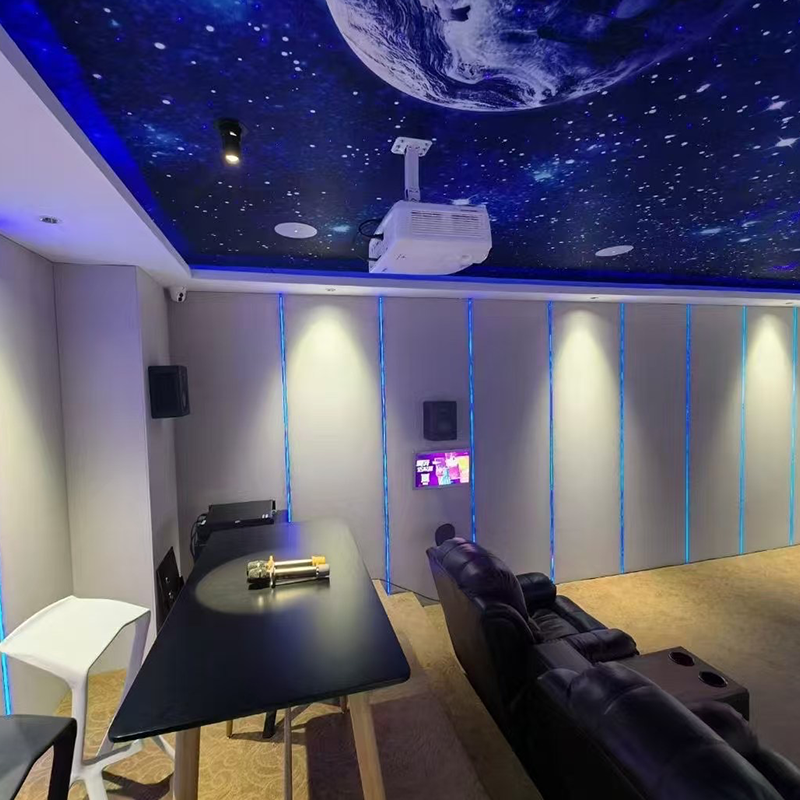 Moderne ästhetische Glasfaserdecke für Schlafzimmer, Heimkino, Sternenhimmel, Projektor, Licht, 3D-Modell-Design, Akustikpaneele Moderne ästhetische Glasfaserdecke für Schlafzimmer, Heimkino, Sternenhimmel, Projektor, Licht, 3D-Modell-Design, Akustikpaneele