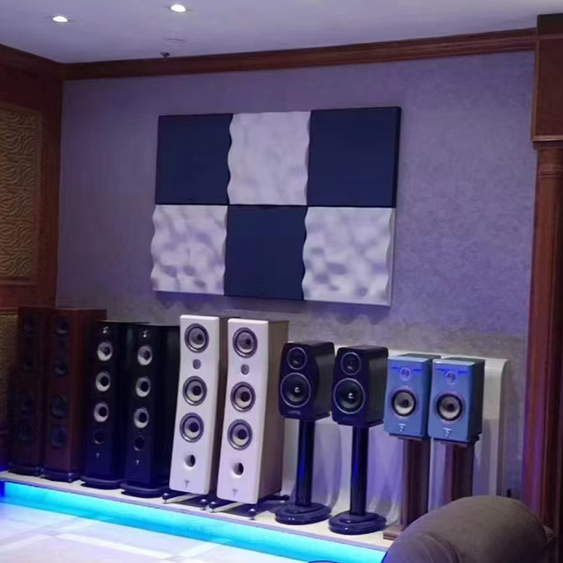 Modernes, farbenfrohes 3D-Akustik-Schalldiffusor-Panel, dekoratives Decken- und Wanddesign für Hallenanwendungen, Grafikdesign verfügbar