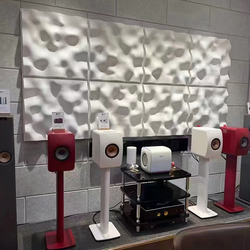 Modernes, farbenfrohes 3D-Akustik-Schalldiffusor-Panel, dekoratives Decken- und Wanddesign für Hallenanwendungen, Grafikdesign verfügbar