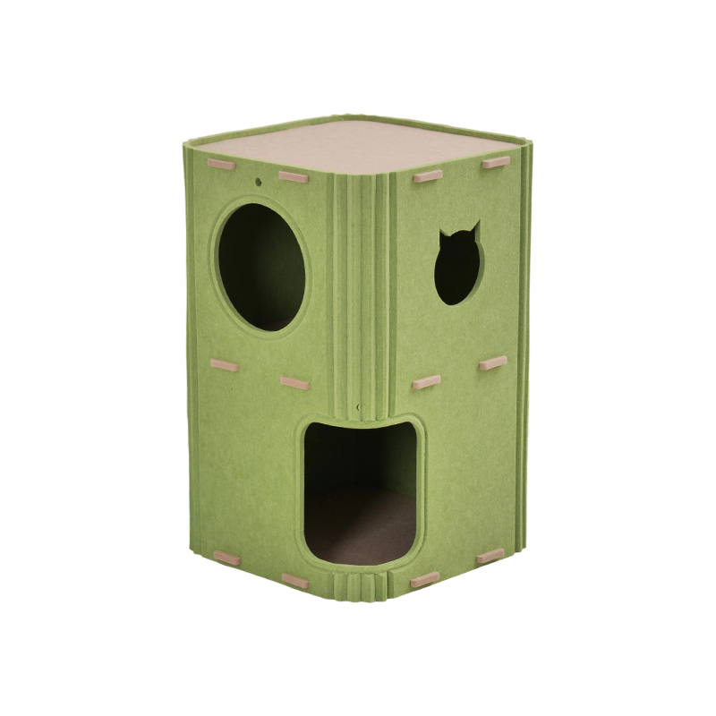 Umweltfreundliches Katzenbett mit Akustikpaneelen, modernes Design mit schallabsorbierenden, geräuschreduzierenden Funktionen, einfache Installation, kratzfeste Oberfläche für Katzen, umweltfreundliche Materialien, gemütlicher Rückzugsort für Haustiere, ideal für geräuschempfindliche Katzen, langlebiger Katzenunterschlupf